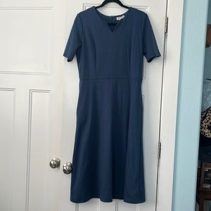 Dusty blue midi dress